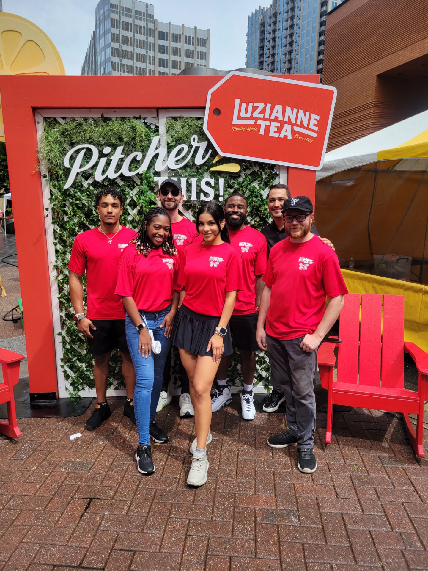 Vanta event team representing Luzianne Tea at a live activation